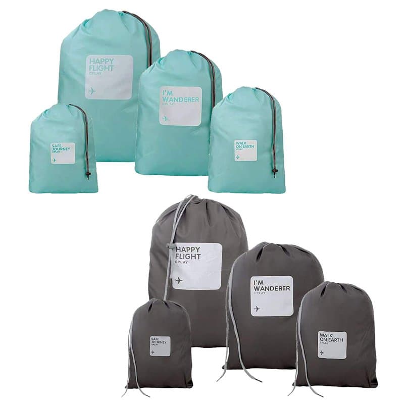 XLKJ 8 Pcs Rangement Valise, Organiseurs de Bagage pour Voyage Sacoches de Rangement pour Bagage Différents Tailles Étanche Sacs