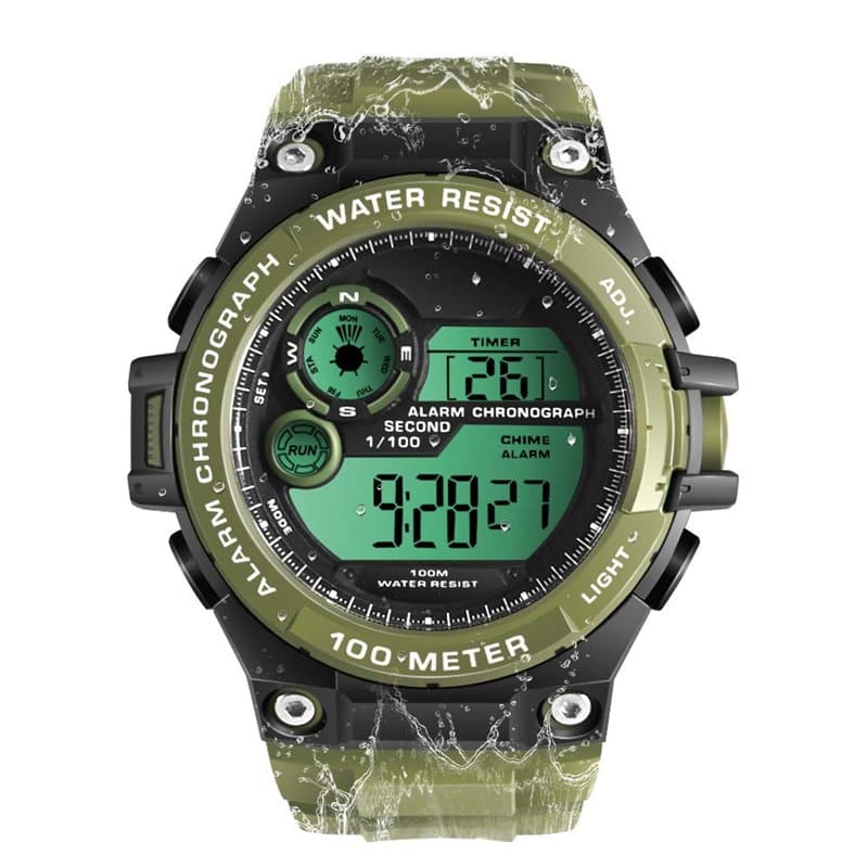 TEKMAGIC Montre Bracelet Sports Plongée Hommes Garçons 10 ATM Étanche Montre-Bracelet Natation avec Fonctions d'Chronomètre, Chr