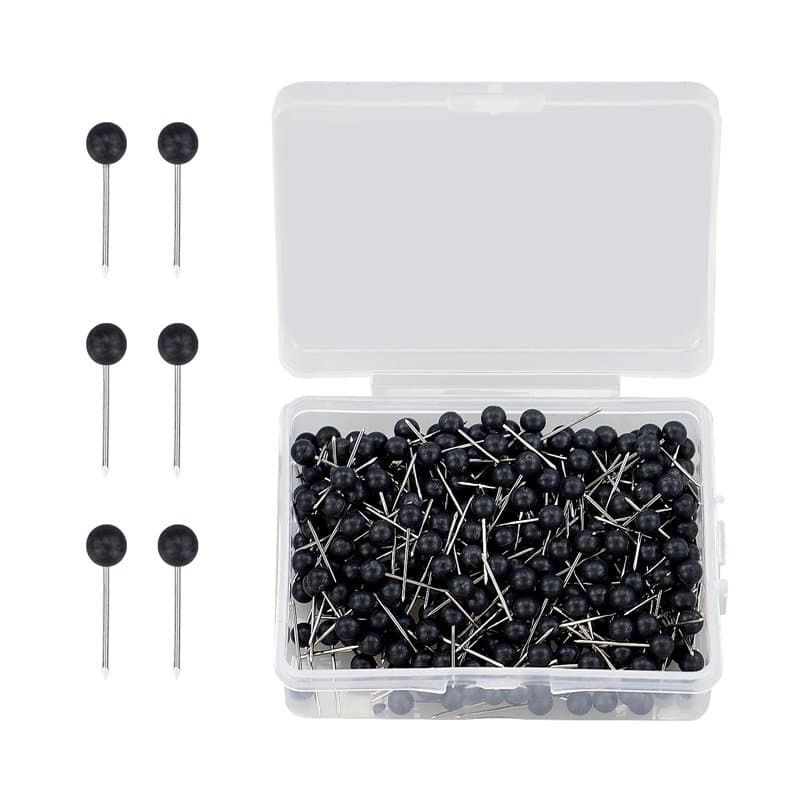HXMJIED Lot de 400 punaises noires à tête de 1,6 cm pour tableau d'affichage, tableau d'affichage