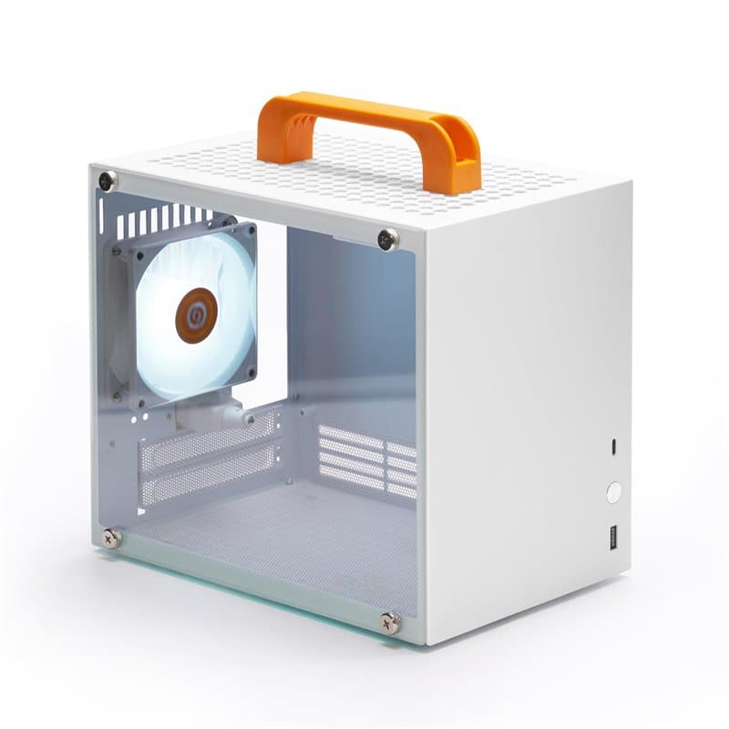 SGPC K66 Lite Boîtier compact ITX – Design élégant en acier de 1 mm-1,5 mm avec panneau latéral en verre trempé de 3 mm. Compati
