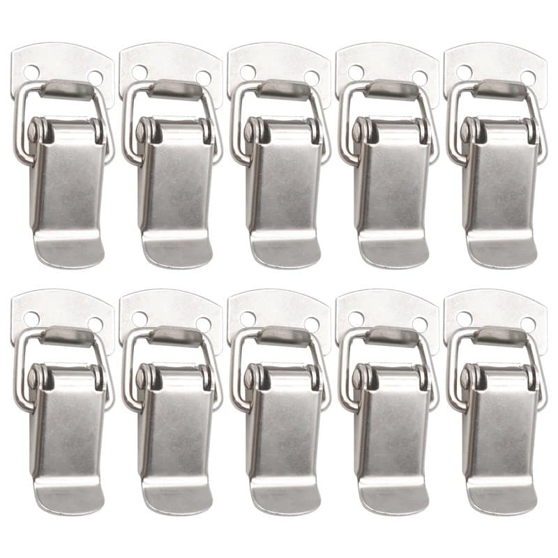 Zasjon 10 Pièces Fermeture à Levier 47mm Loquet à Bascule avec 40 Pièces Vis, Fermoir à Bascule Attache Capot, Fermoir à Ressort