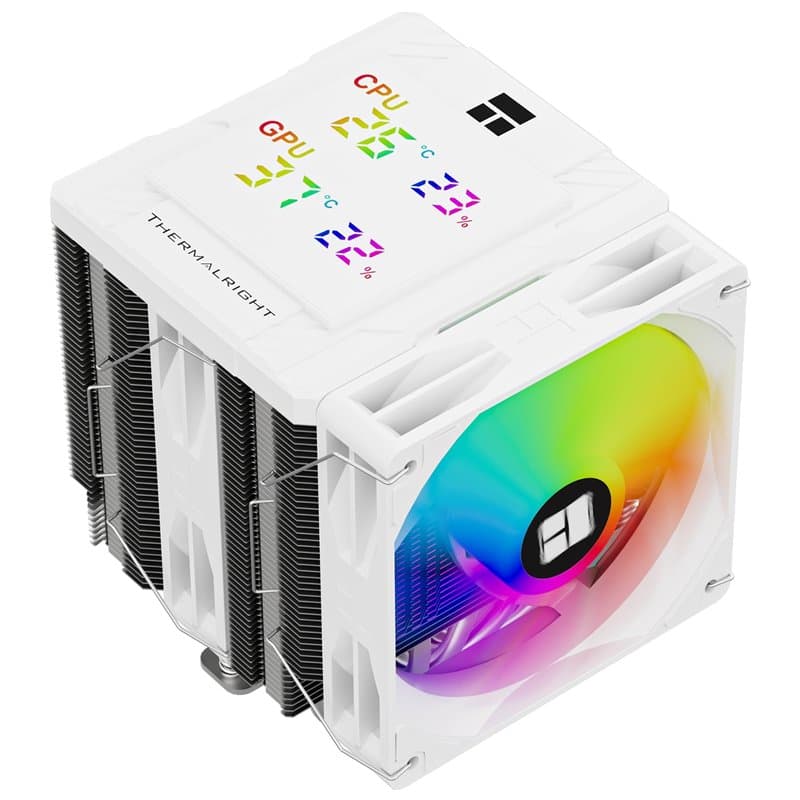 Thermalright Peerless Assassin 120 Digital ARGB White CPU Air Cooler, Digital Screen Top Cover 6 Heatpipes Computer CPU Cooler,