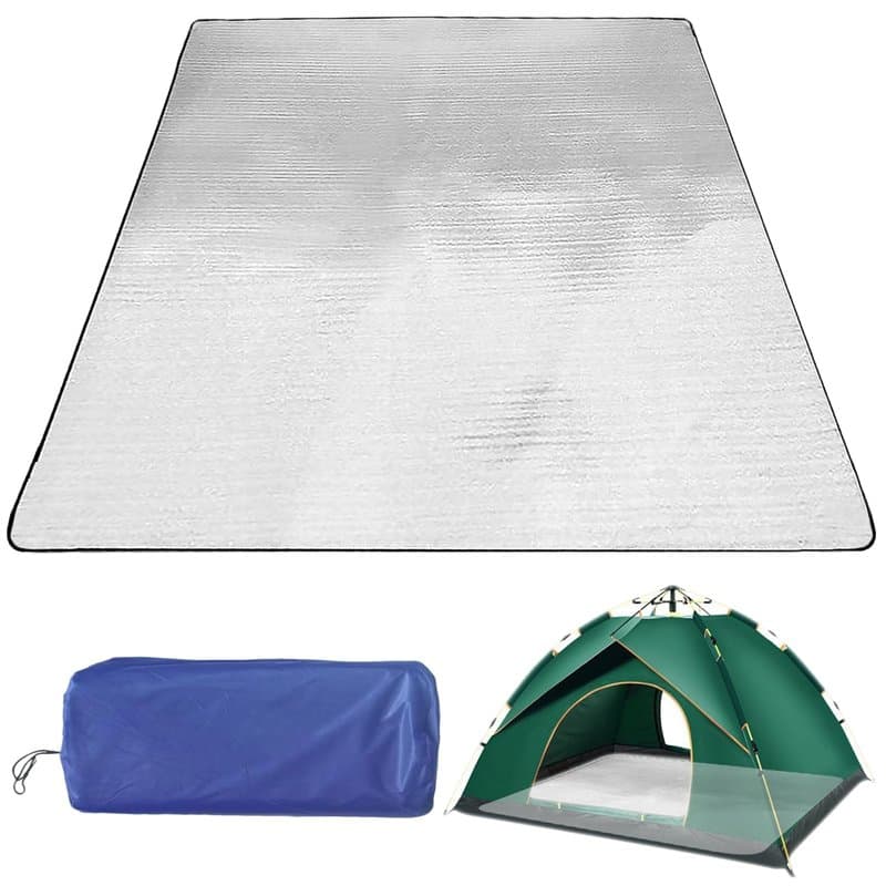 Tkxjry 200x200cm Tapis de Sol Isolant en Aluminium, Tapis Isolant Camping, Tapis de Camping en Film, Couverture Isolante pour Te