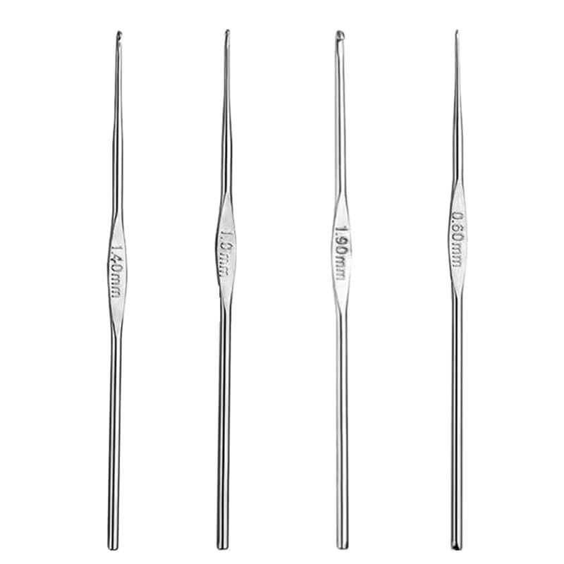 Ensemble de Crochets, 4 Pcs Crochet Tricot en Acier Inoxydable, Multicouleur Poignée en Aluminium Crochet, pour Débutants et Pro