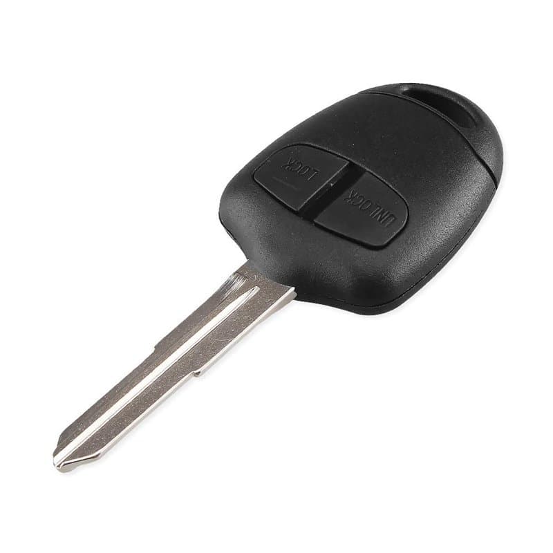 Coque de clé de Voiture à Distance 2 Boutons pour Mitsubishi Pajero Sport Outlander Grandis ASX MIT11 Lame a Logo