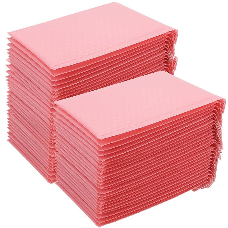 MANCHAP Lot de 50 enveloppes à bulles autocollantes en polyéthylène, rose enveloppes à bulles d'air, pochette bulle pour envoi p