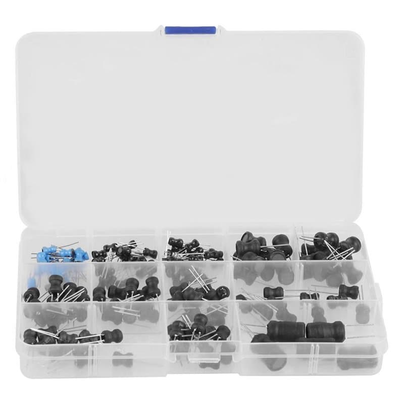 Nikou Inducteur Coil Kit d’assortiments de condensateurs électrolytiques, Gamme 10uH-10mH, kit de 12 inducteurs d’étouffement av