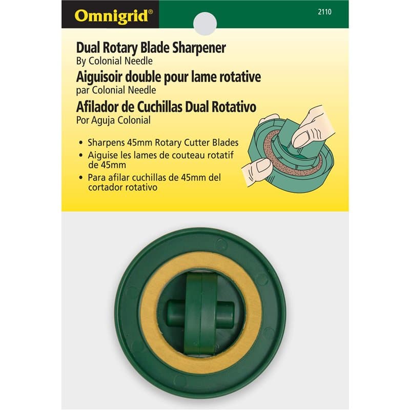 Dritz Omnigrid Dual Rotary Blade Sharpener Cutters et Accessoires, Métal, Vert, 6,25 x 3,88 x 1,25