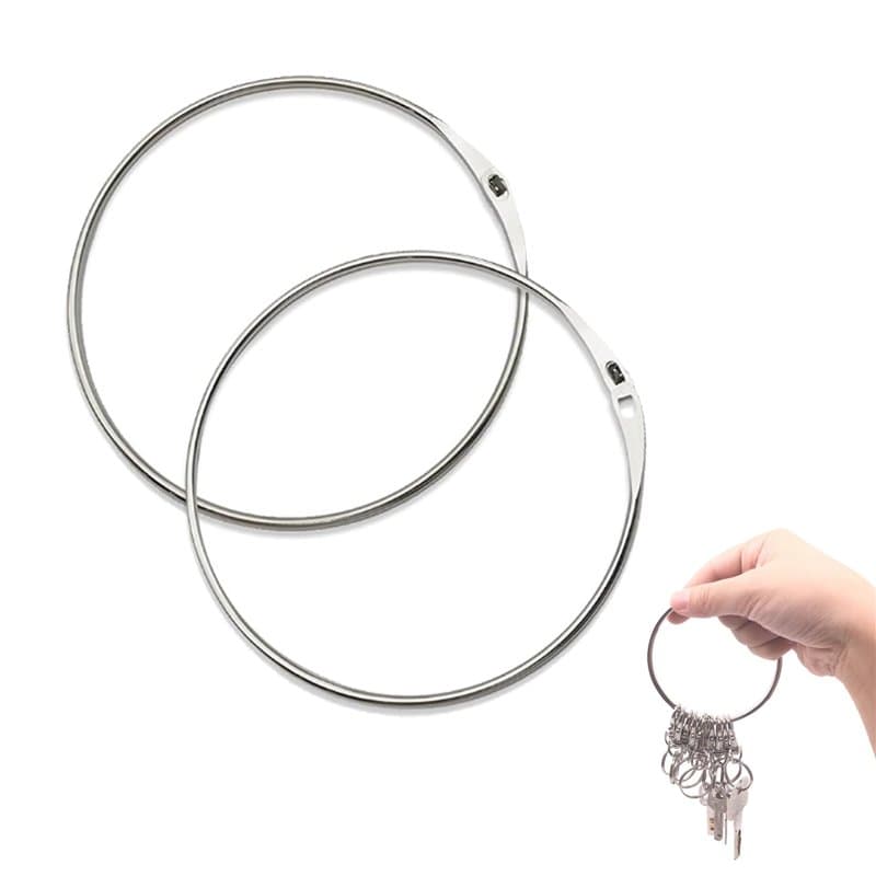 Lot de 2 grands anneaux de marchandise avec fermeture rapide, anneaux en métal de 150 mm, anneau en métal solide pour fixer des