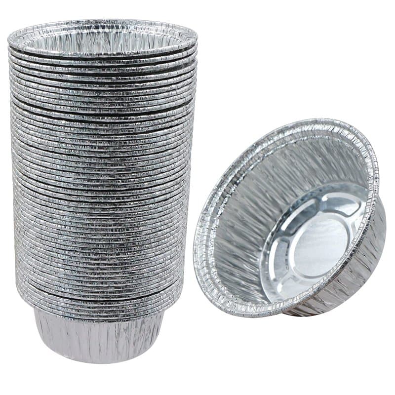 Plateaux en aluminium ronds pour grillades Plaque à pâtisserie en aluminium - 50 pièces Plateaux en aluminium jetables, Plateaux