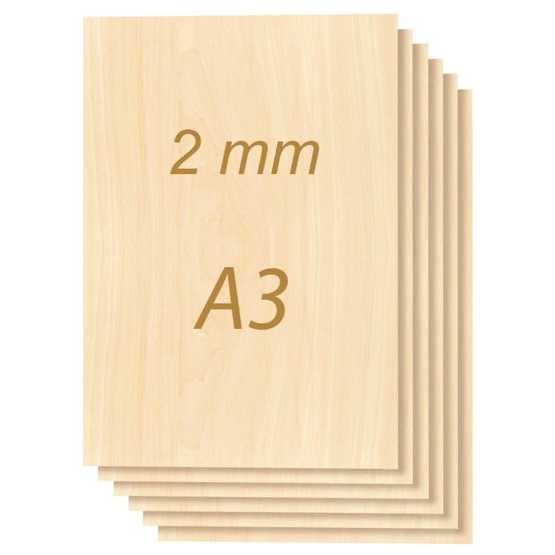 ToCome Lot de 30 plaques de contreplaqué A3 de tilleul, compatible laser, 420 x 297 x 2 mm, plaque en bois de tilleul, plywood,