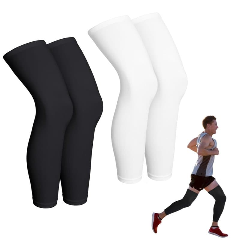 PIMXL 4 Pièces Genouillère de Compression Manchon, Longueur Manchon de Jambe de Cyclisme Sportif, Ensemble de Manchons de Compre