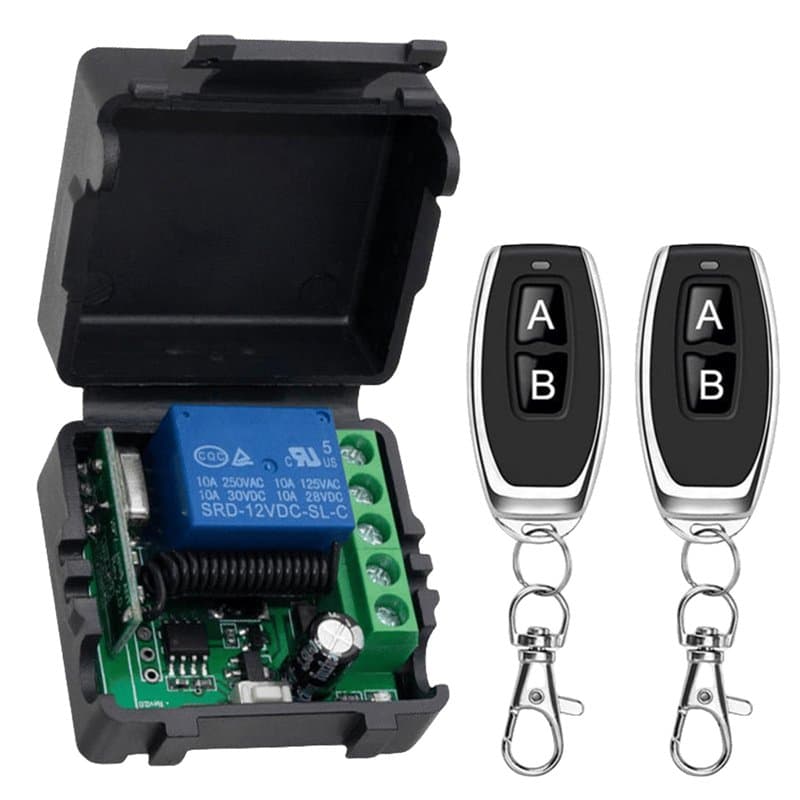 Interrupteur à télécommande sans fil, 5 V, 12 V, 24 V, 30 V, avec 2 télécommandes, 1 canal de relais de commande radio, récepteu