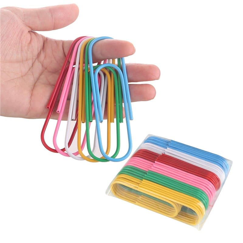 Lot de 30 trombones géants de 10 cm, parfaits pour la maison, l'école et le bureau, pince colorée