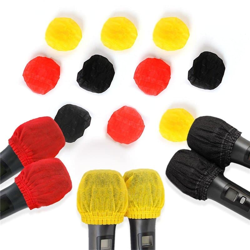 Lot de 100 couvertures de micro hygiéniques jetables non tissées antibactériennes pour la plupart des microphones portables, pou