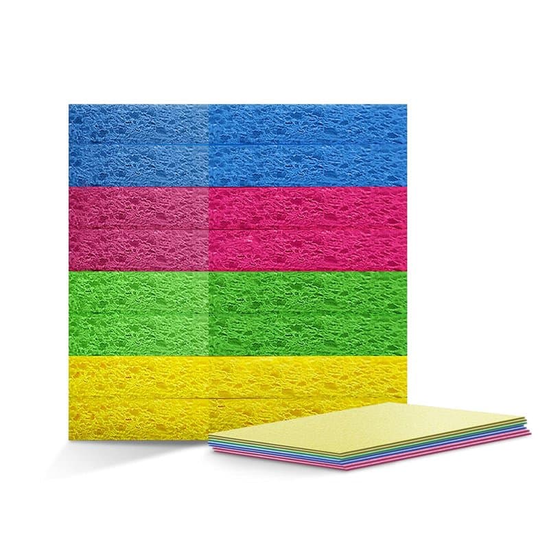 Lot de 8 éponges de nettoyage respectueuses de l'environnement, 100 % cellulose naturelle, anti-rayures, durables, réutilisables