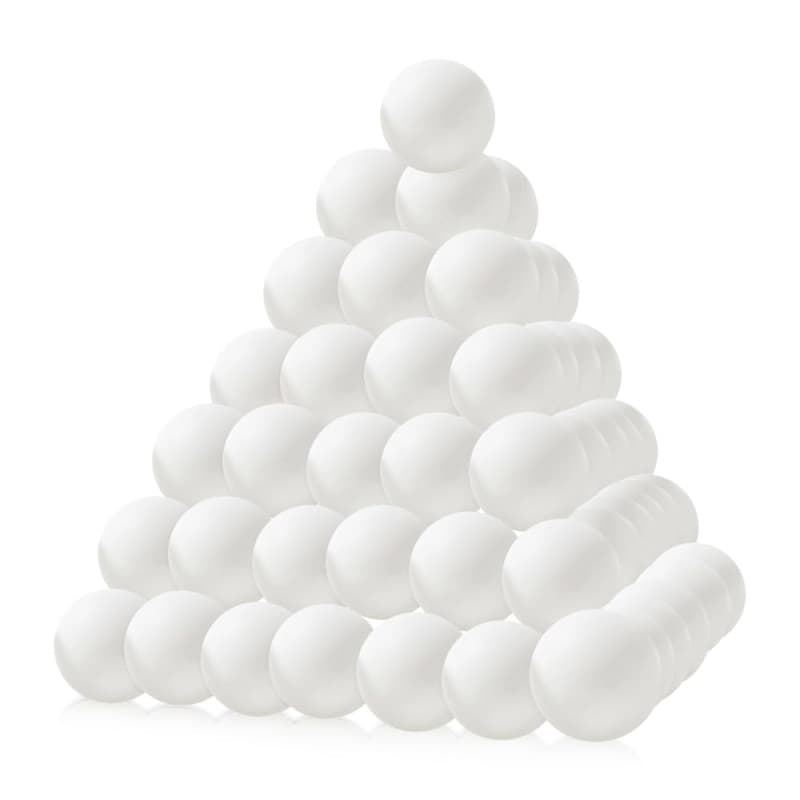 mizikuu Lot de 50 balles de tennis de table, blanches, en plastique, pour entraînement de ping-pong, balles de tennis de table,
