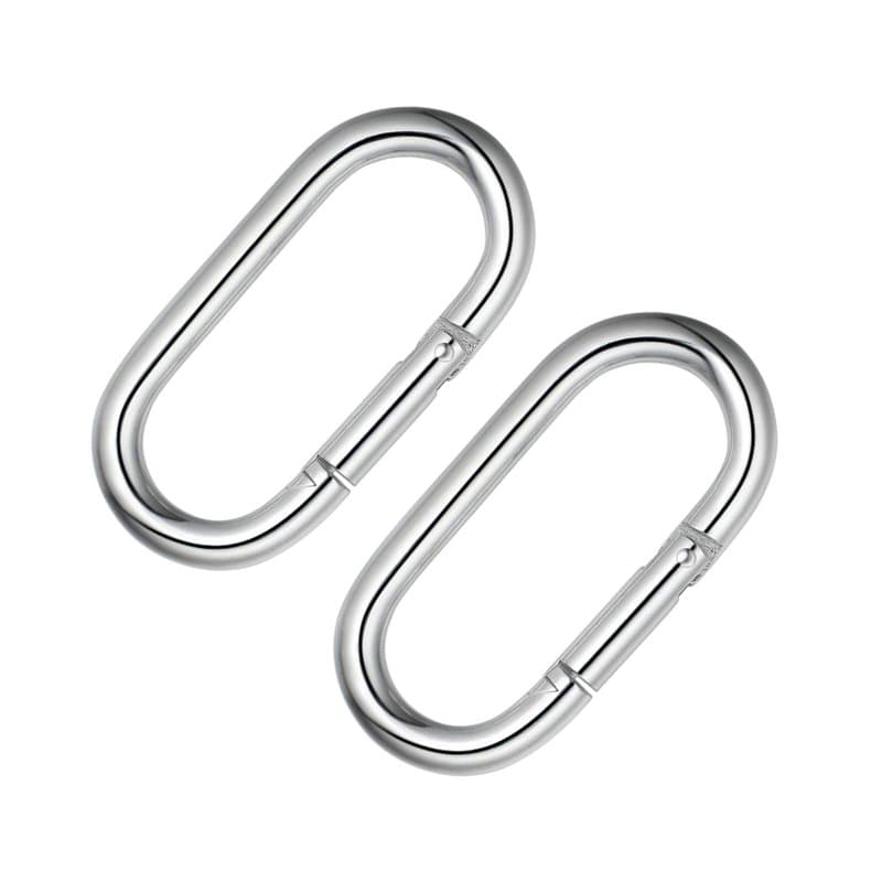 Lot de 2 mousquetons à ressort robustes de 10 x 100 mm de forme ovale pour hamac, sacs de frappe, balançoires, équipement de gym