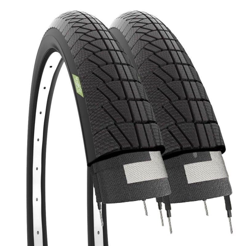 ECOVELO 2 Copertoni 14 X 1.75 (47-254) per Bambino | Pneumatici Stradali Neri in Gomma Bike Bicicletta Pneus 14 x 1,75 vélo Mixt