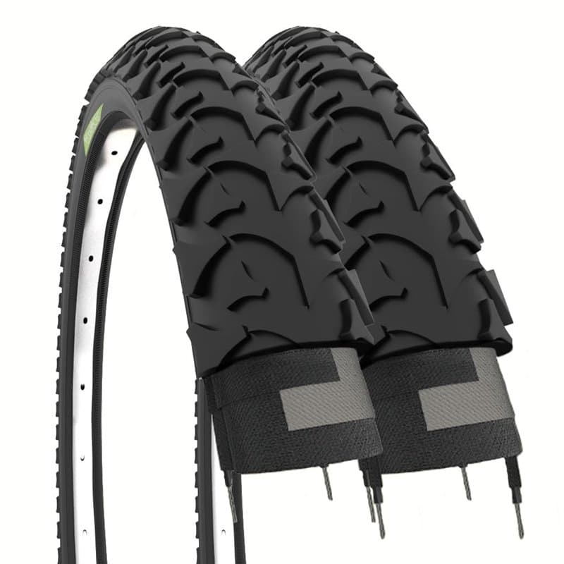 ECOVELO 2 Pneus 14 x 1,75 Adulte Unisexe, Noir, 14 Pollici