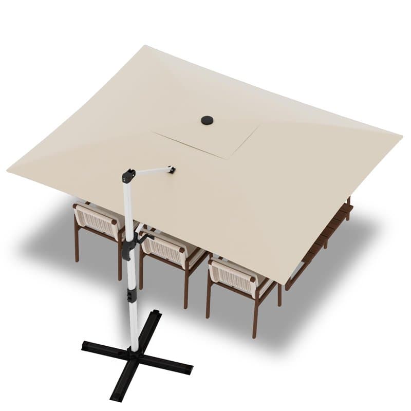 Devoko Parasol Déporté 300x400x260cm Carré, Canopée Monocouche Parasol de Jardin Extérieur en Aluminium Inclinable Toile Protect