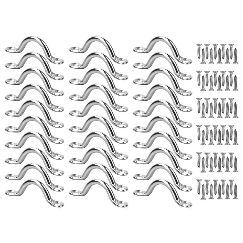 Kellegour 30pcs Plaque Oeillet Acier Inoxydable,Boucles de Pont pour Kayaks,M5 Boucles de Pont en Acier Inoxydable,Sangle d'œil