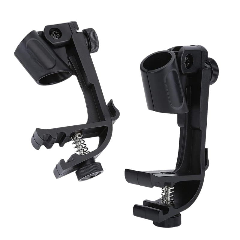 2 Pièces Clips de Microphone Réglables Antichoc Pince de Microphone à Tambour Pinces de Tambour en Plastique Portable pour Micro