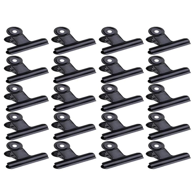 Anlising 20 Pièces Noir Bulldog Petits Clips,Pince en Métal,Pinces à Dessin,Métal Binder Clips,Trombones de Bouledogue,Charnière