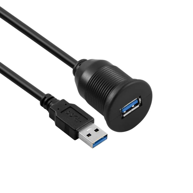 Bolongking Panel Flush Mount Cable – 1 mètre de câble 3.3’ USB 3.0 Extension pour voiture, bateau, moto