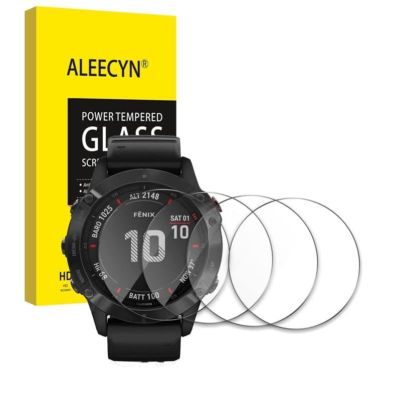4 Pièces Verre Trempé Compatible Garmin Fenix 6X Pro/Sapphire Editions/Solar Edition 51mm / Huawei Watch GT 2 Pro 46mm, 9H Duret