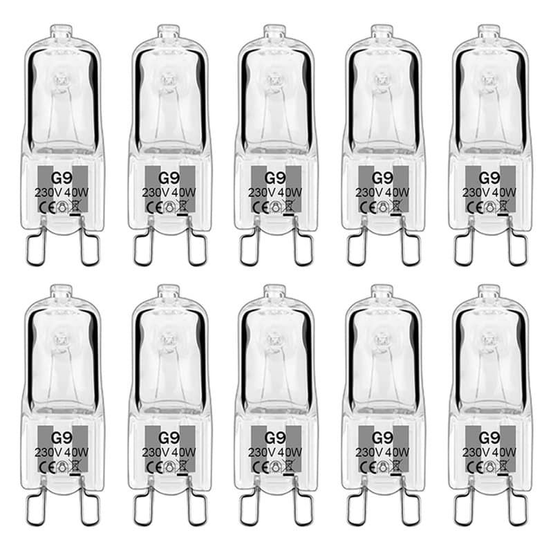 Lamkrtlp 10pcs Ampoule G9 40W 230V 2800K Dimmable Warm White G9 ampoule halogène Convient pour les ampoule four, les lampes de p