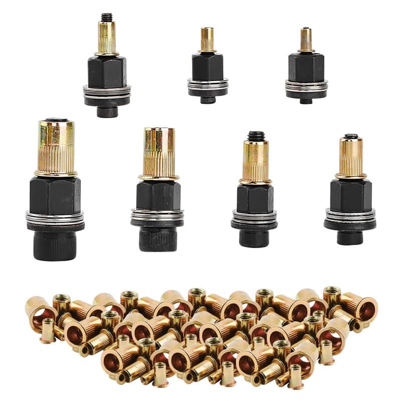 7 Pièces Ensemble D'écrous à Riveter, Rivets Filetés pour Pinces à Riveter M3, M4, M5, M6, M8, M10, M12, Écrous à Sertir Aveugle