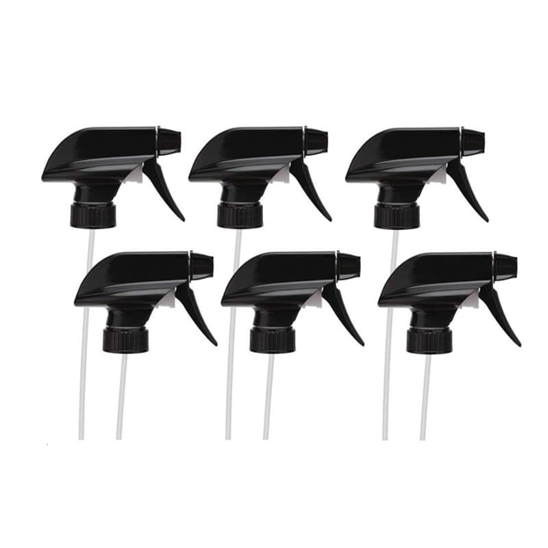 Lot de 6 buses de pulvérisation en plastique noir robuste 28/410 pour bouteilles en verre ou en plastique de 236,8 g/453,6 g, No