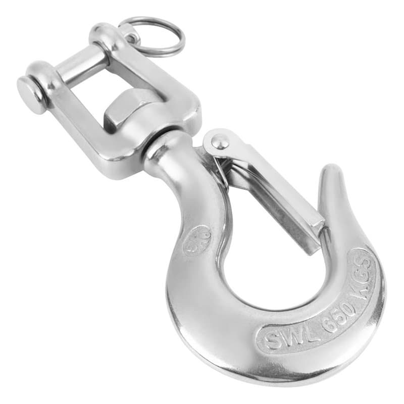 Duokon Crochet de Levage pivotant en Acier Inoxydable 304 avec Accessoire de grement de loquet (650 kg / 1000 kg)(650kg)