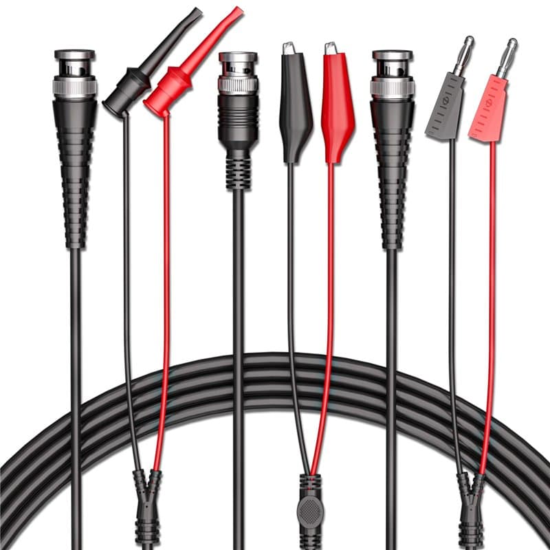 Cleqee - Lot de câbles de test BNC - Sondes d'oscilloscope BNC vers crocodile crocodile crocodile BNC vers minigrabber - Clips B