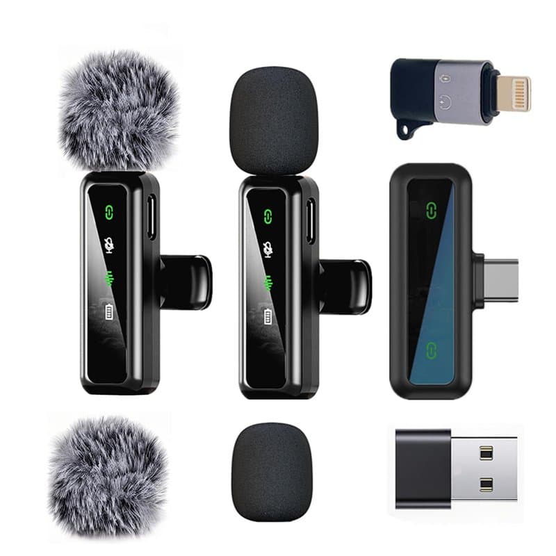 Microphone de Lavalier sans fil pour iPhone, iPad, téléphone Android, Mini Microphone avec réduction du bruit, appairage automat