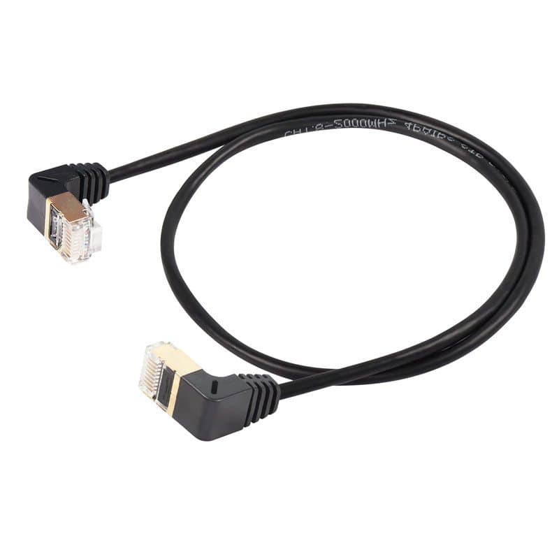 SinLoon Câble Ethernet RJ45 Cat8, câble réseau haute vitesse 90 degrés mâle vers mâle Cat8, 40 Gbit/s 2000 MHz SFTP pour routeur