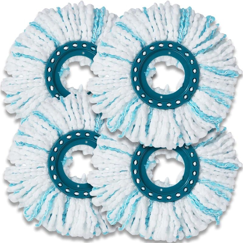 4 pièces Rechange Clean Twist Disc Mop Compatible avec Leifheit Serpillière,Balai Serpillère Microfibre Compatible avec Leifheit