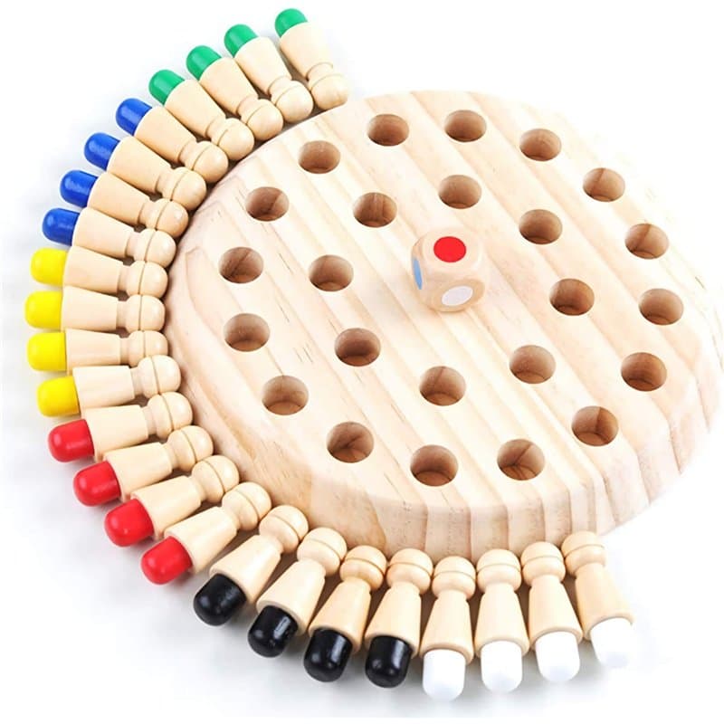OFKPO Jeux de Mémoire en Bois, Échecs de Mémoire pour Enfant Jeu de Réflexion Jouets Educatifs pour Enfants et Adultes de l'éduc
