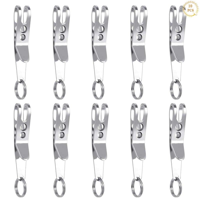 Iyowei 10PCS Porte Clé Clip, Porte-Clés Pince pour Ceinture Mousqueton Ceinture Porte-Clés Sangle Tactique avec Porte Clé Mousqu