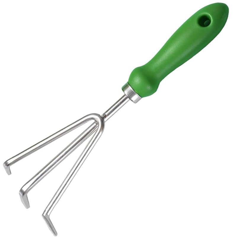 Râteau de jardin, motoculteur, griffe en acier inoxydable avec poignée ergonomique, râteau à arc, fourche de jardin, cultivateur