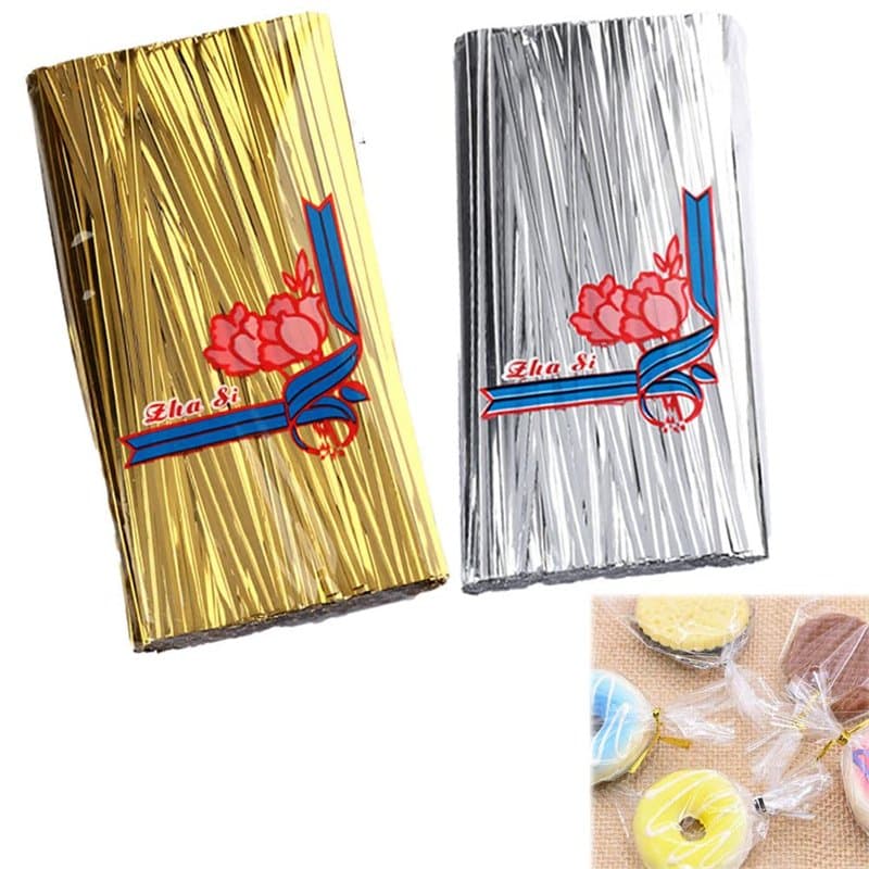 Attaches Métallisées,10cm,2000 Pcs Métallique Twist Cravates Pain Bonbons Sac Wire Twist Attaches Attache Lien Fil Fer Twist Tie