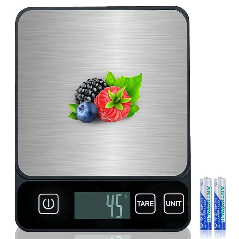 GIBOHOM Balance de Cuisine Électronique, 10 kg Balance Alimentaire de Haute Précision 1 g/0,1 oz avec Écran LCD et Fonction Tare