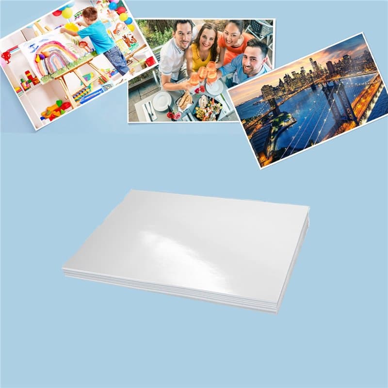 Wenrescry Papier Photo A4 Brillant – 50 Feuilles, 200 g/m² – Séchage Instantané, Papier Haute Brillance Idéal pour Imprimantes J