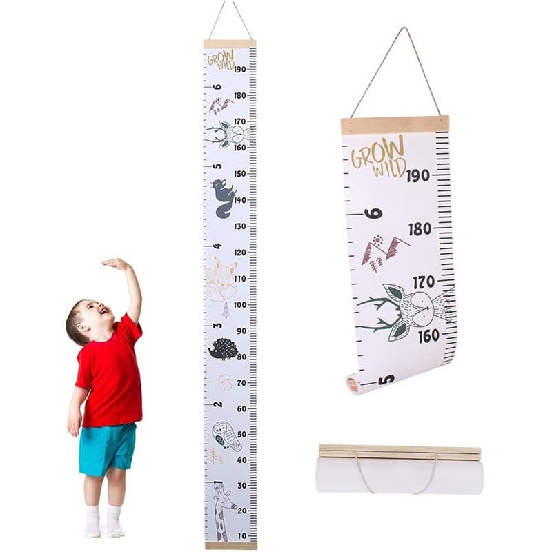 Règle de Hauteur pour Enfants, Tableau de Croissance pour Enfants, Tableau de Mesure de Hauteur Règle, Toile Et Bois Amovible Te