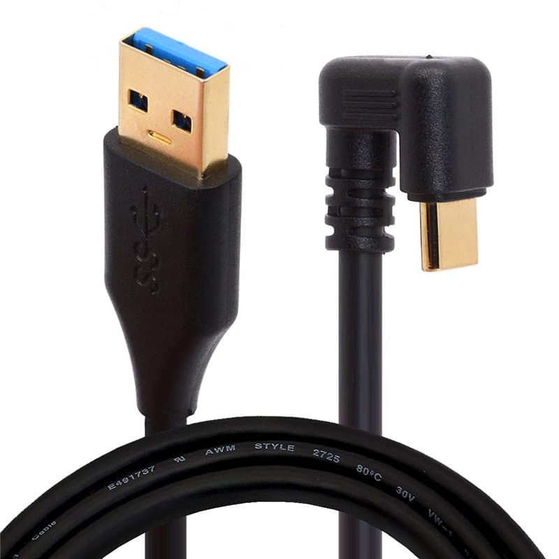 Tomost Câble USB de type C, angle de 180 degrés, type A 3.0 vers USB C, câble de synchronisation et de chargement pour Huawei P2