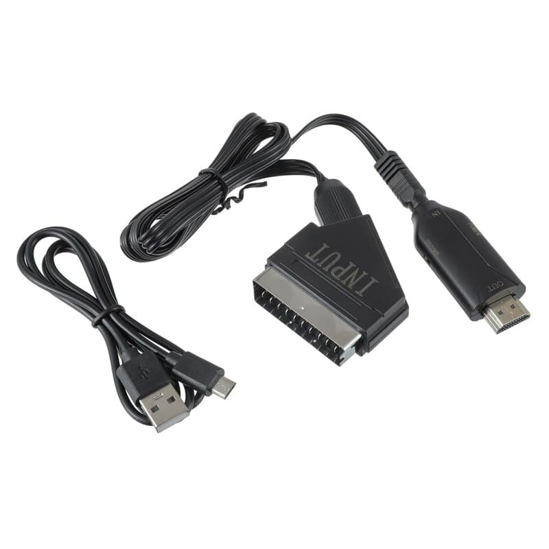 HUAREW Adaptateur Scart vers HDMI avec câble HDMI, Scart vers Hdmi Convertisseur, convertisseur vidéo Audio HD 720P/1080P. Convi