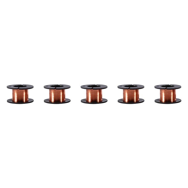 Keenso 5pcs Fil de Cuivre Emaillé, 0.1mm 15m, Bronze, Fil de Bobinage Emaillé, Réparation de Câble, pour Téléphones Mobiles, Ord