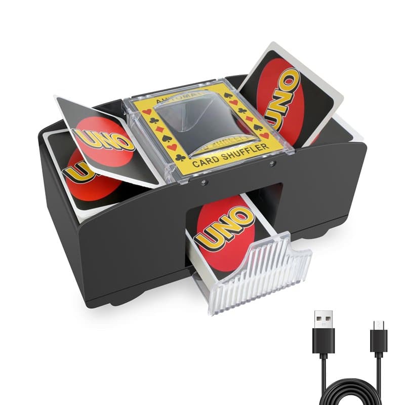Kolamom Mélangeur de Cartes Automatique, Trieur de Cartes de Poker Automatique, Mélangeur de Cartes électrique pour 1 à 2 Jeux,