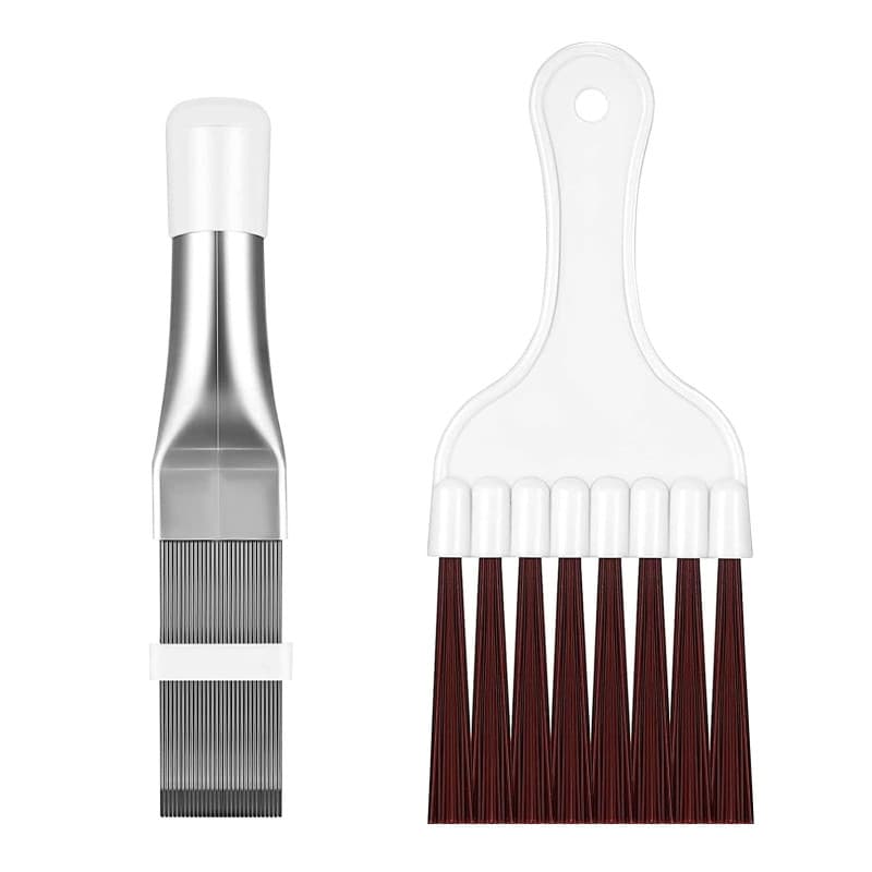 SURFOU Brosse de Nettoyage pour Condenseur, Lot de 2 Peignes en Acier Inoxydable et Plastique, pour Sèche-Linge à Pompe à Chaleu